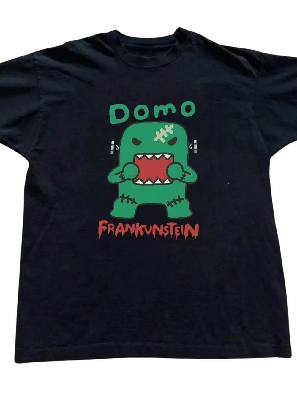 Black Tee with Green Domo Frankenstein Graphic